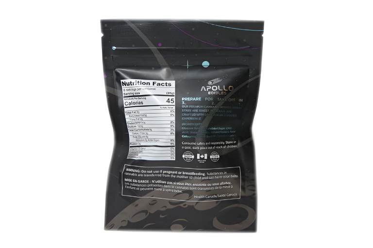 Apollo Edibles – Grape/Blue Raspberry Shooting Stars 1000mg THC Indica