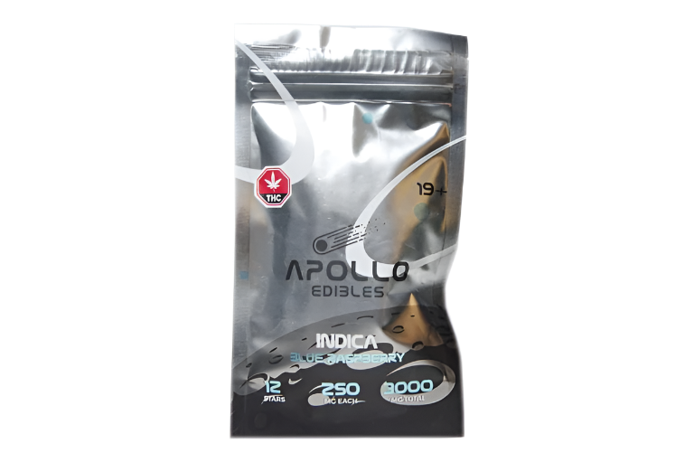 Apollo Edibles – Blue Raspberry Shooting Stars 3000mg THC Indica