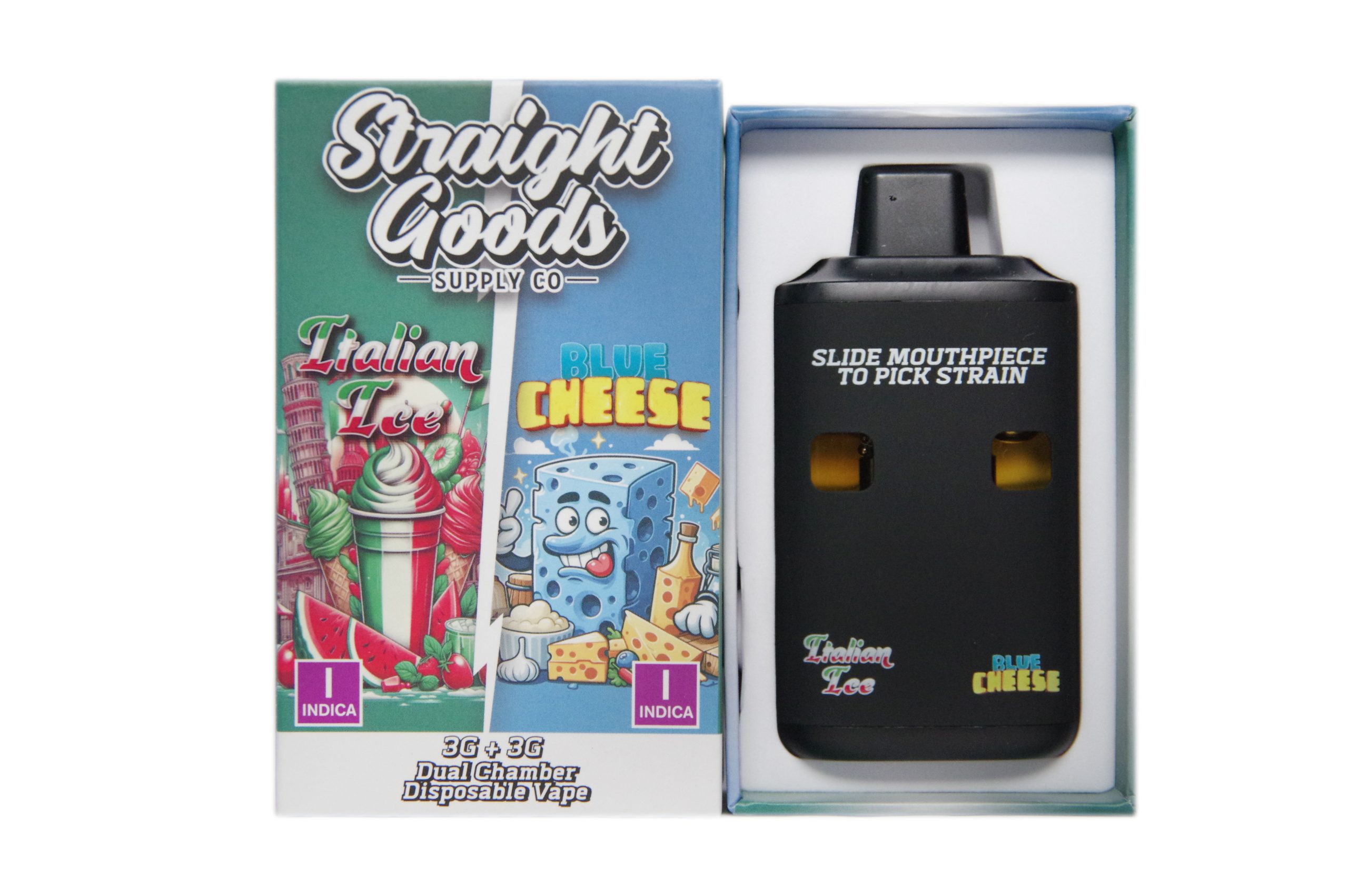 Straight Goods Dual Chamber Vape - (3 Grams + 3 Grams) 8 Varients