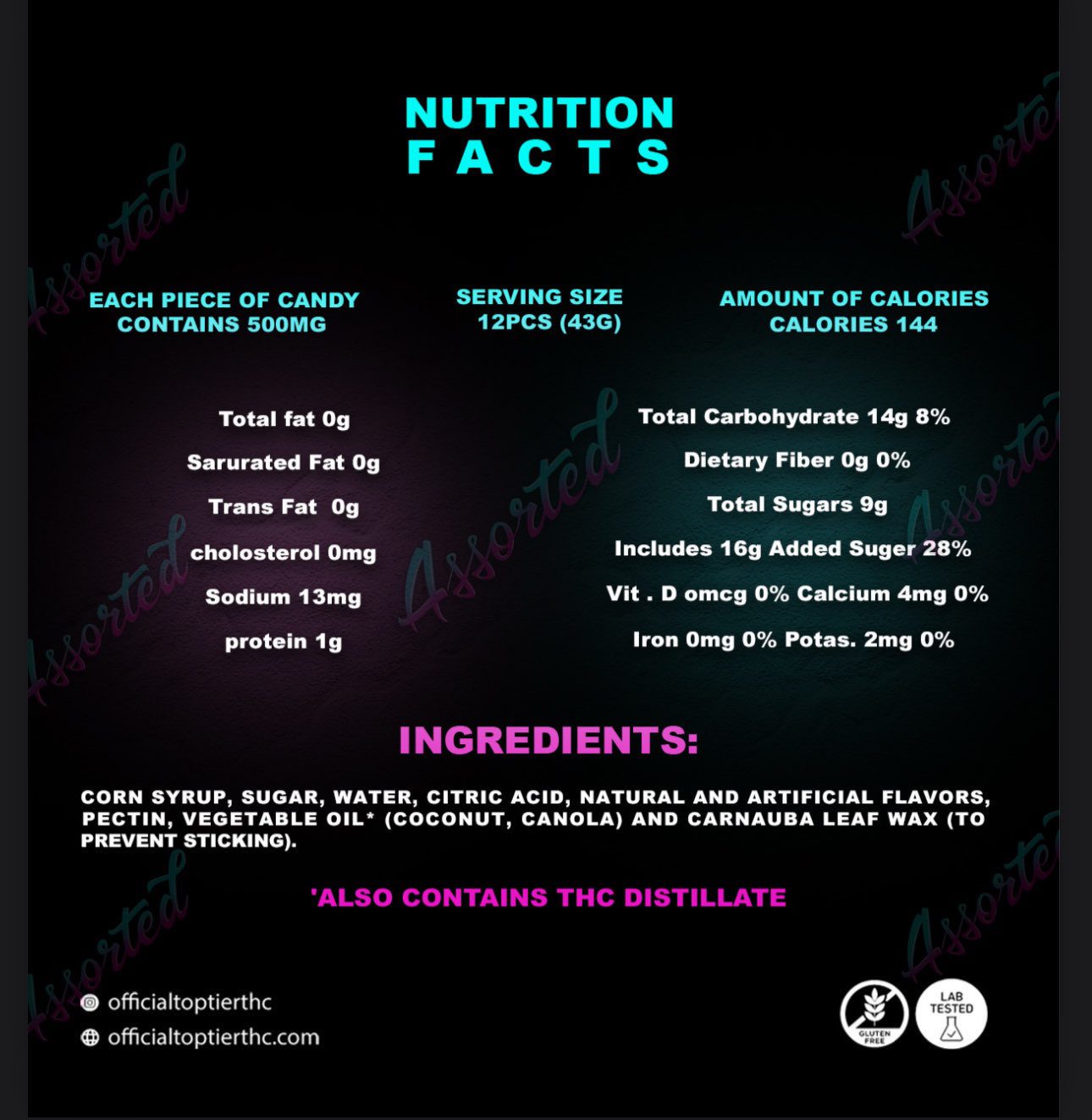 Top Tier Assorted Gummies : 6000mg