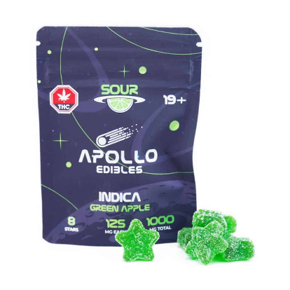 Apollo Edibles - Sour Green Apple 1000mg THC Indica
